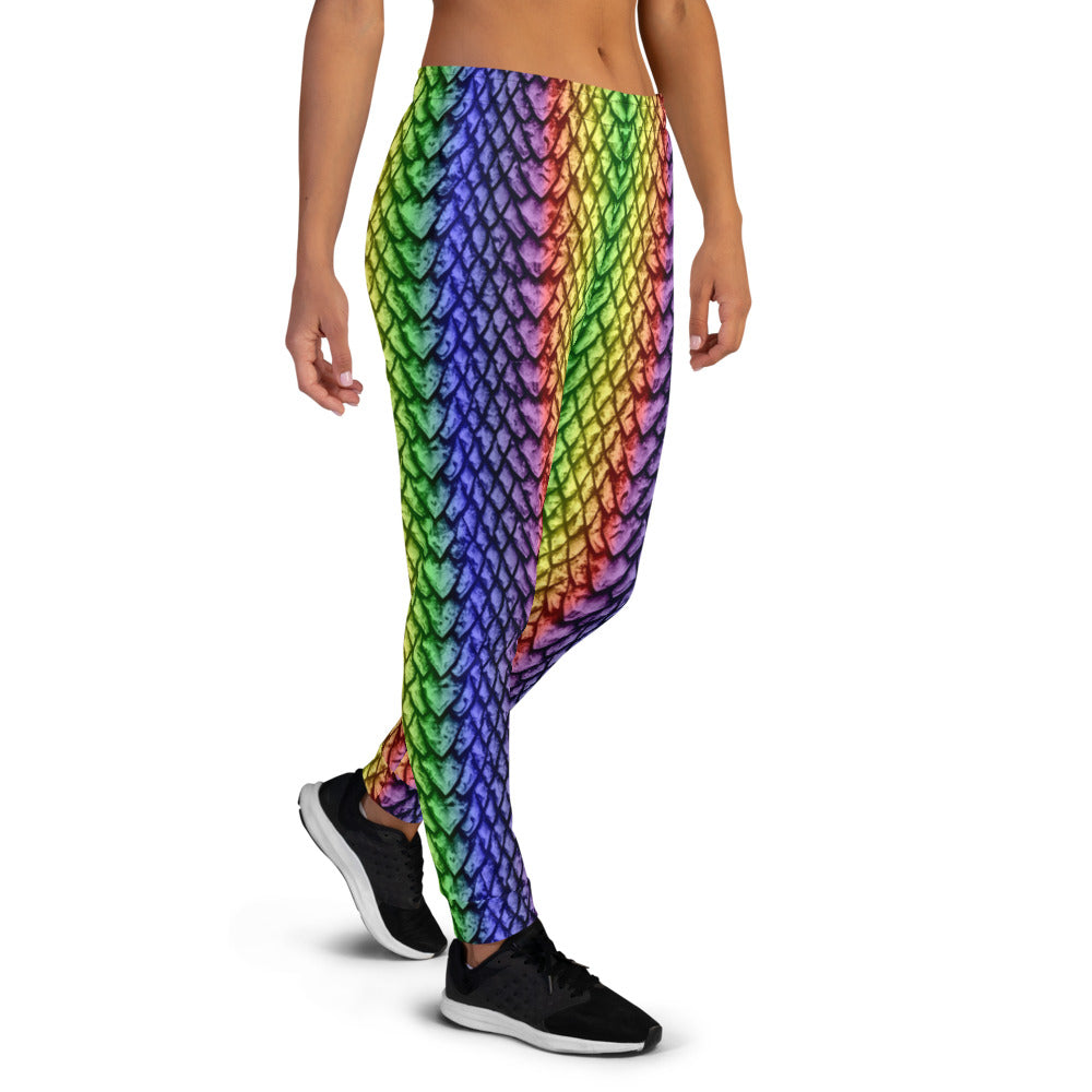 Rainbow Dragon Scale Women's Slim Fit Joggers