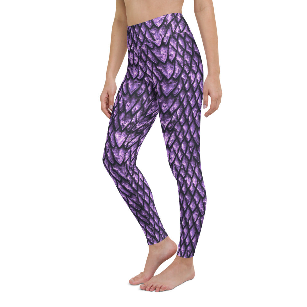 Amethyst Dragon Scales Yoga Leggings