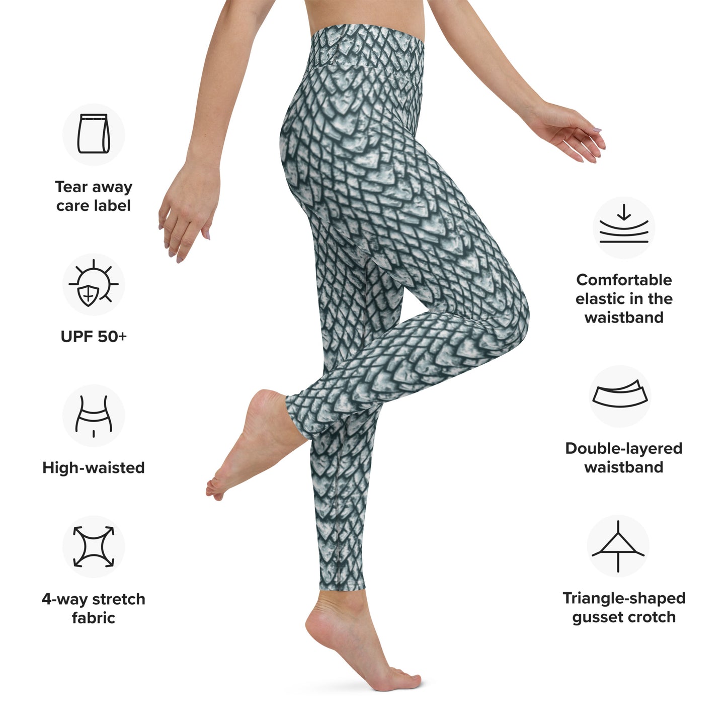 Ice Dragon Scale Yoga Leggings