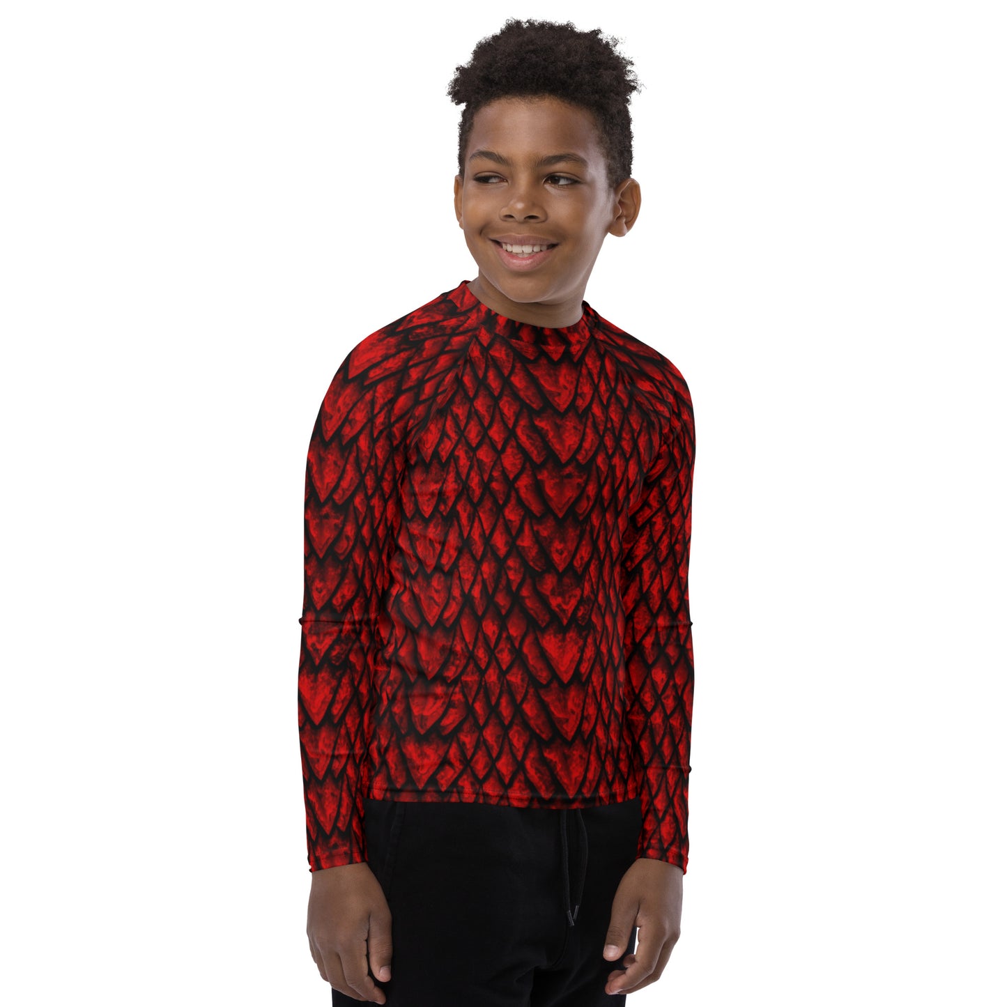 Ruby Dragon Scale Youth Rash Guard