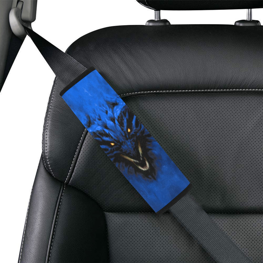 Rich Blue Shadow Dragon Car Seat Belt Cover 7" x 8.5"