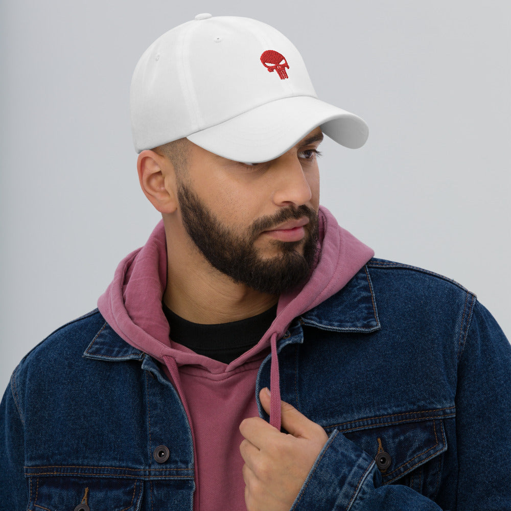 Red Skull Embroidered Dad Hat