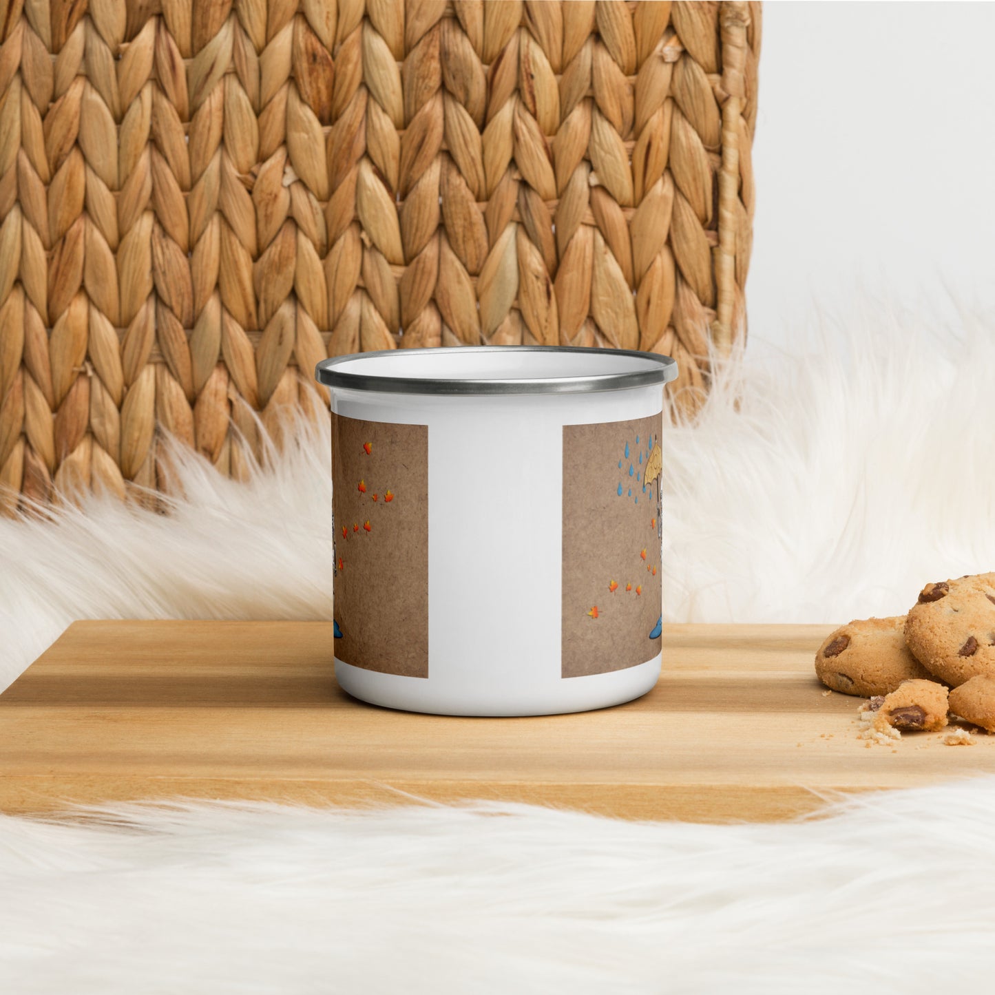 Autumn Skeleton Enamel Mug