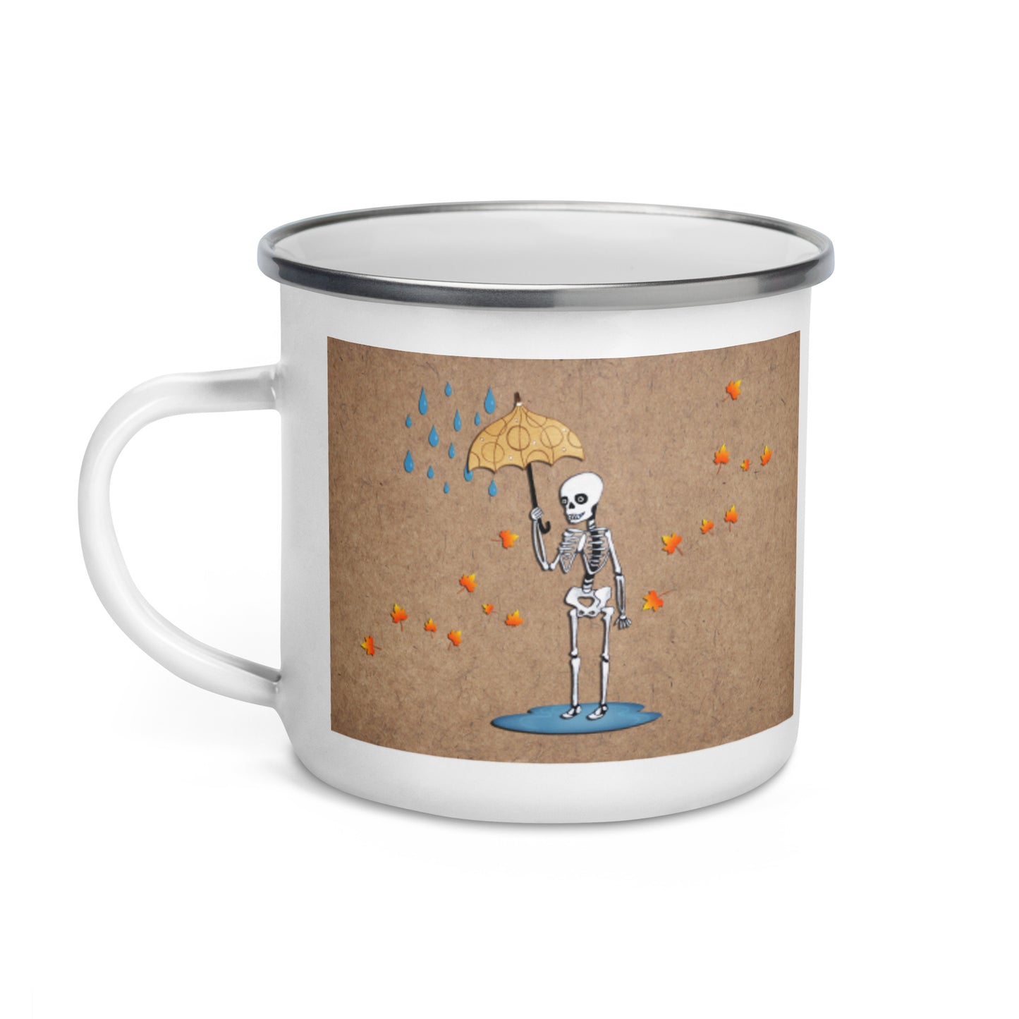 Autumn Skeleton Enamel Mug