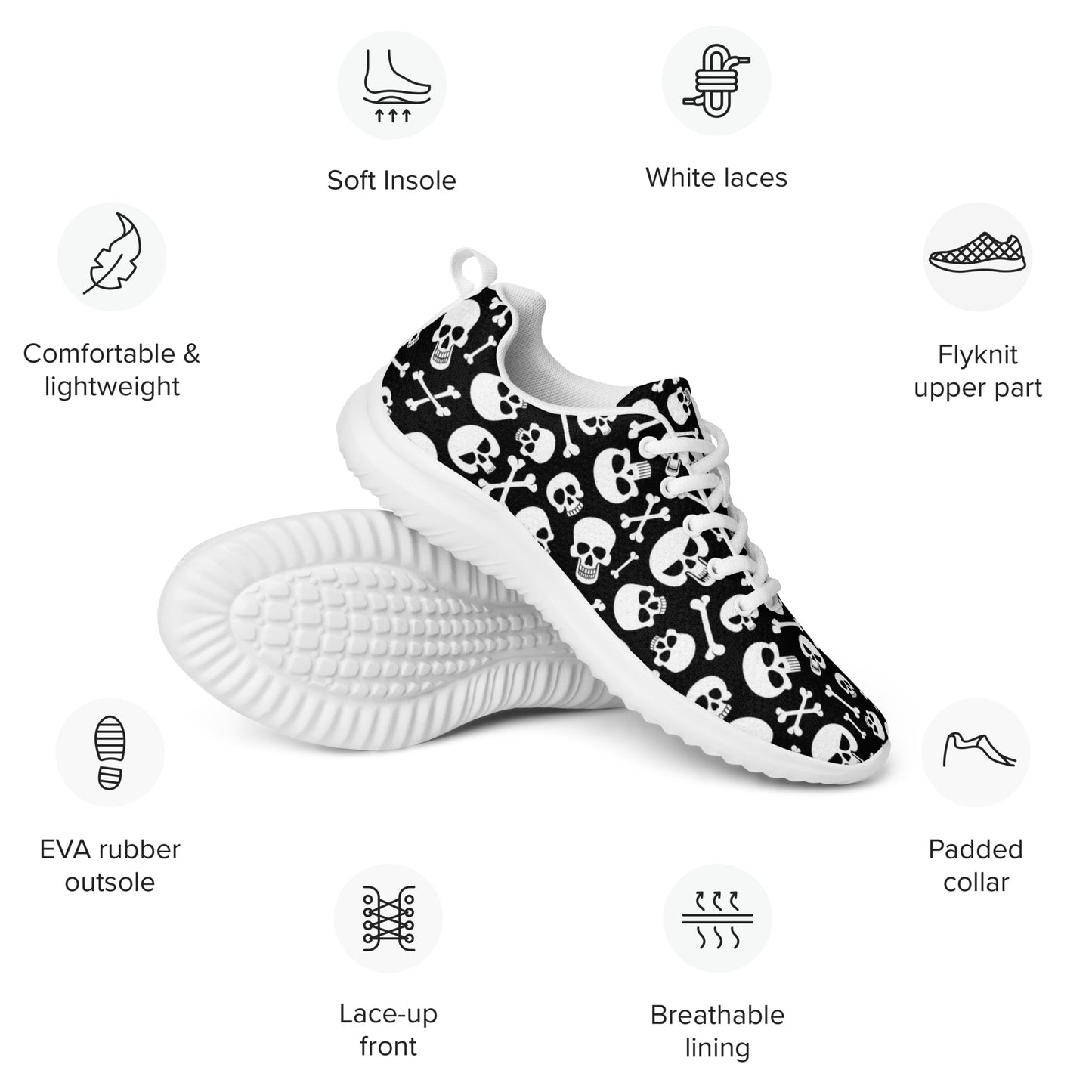 Skulls and Crossbones Men’s Athletic Shoes