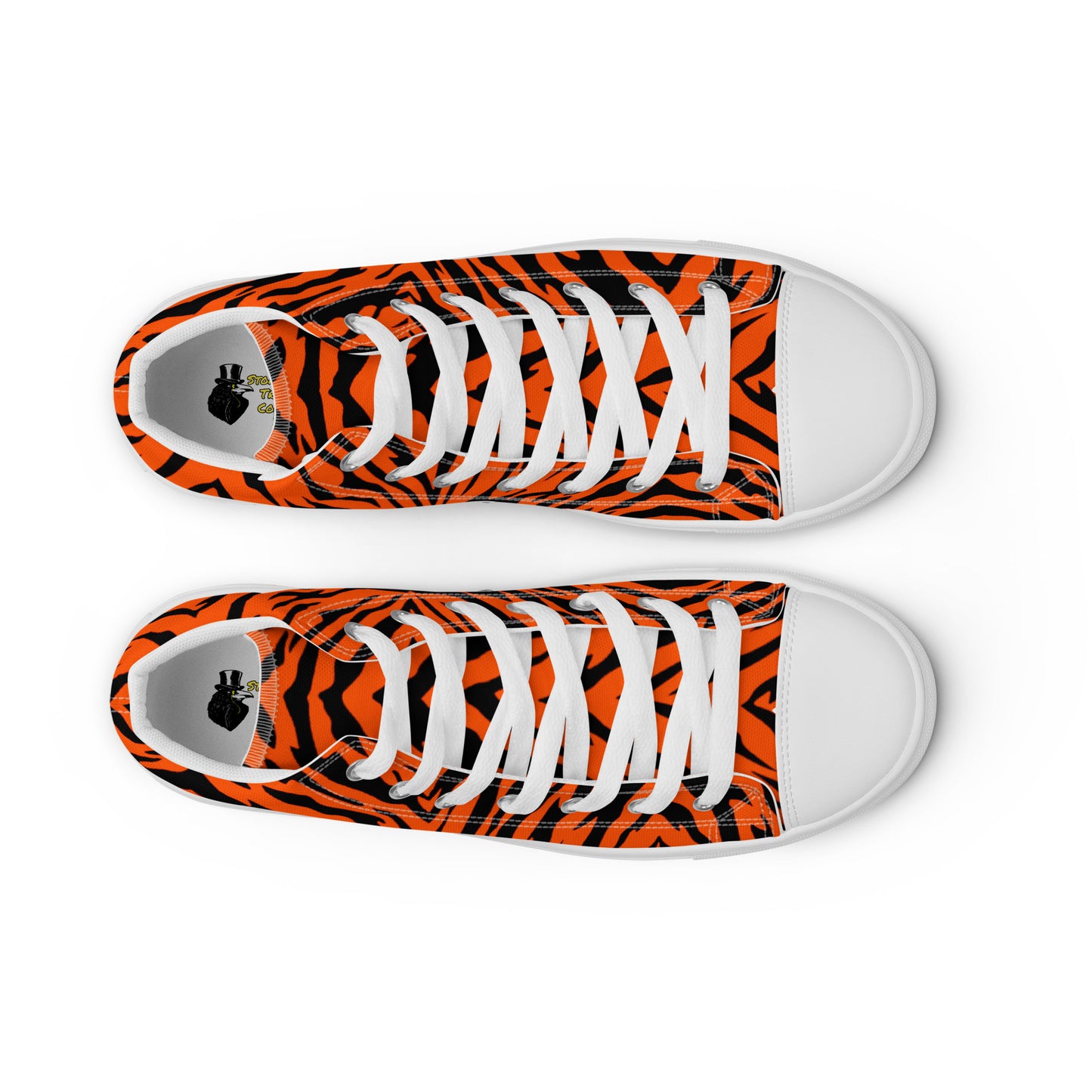 Bengal Tiger Stripe Men’s High Top Canvas Shoes