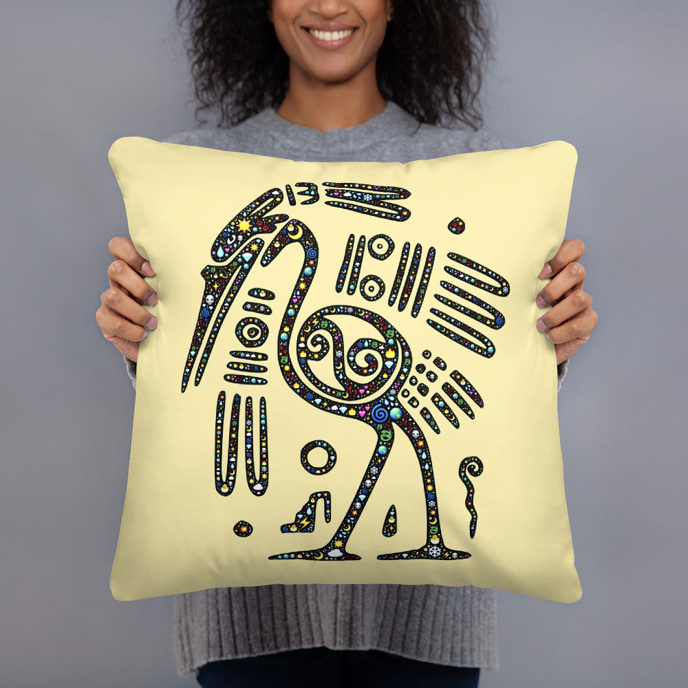 Colorful Ibis Printed Pillow