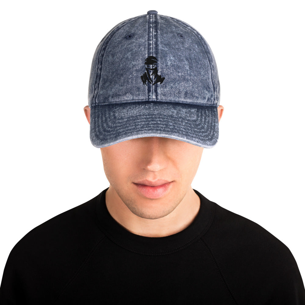 Vintage Cotton Twill Ninja Embroidered Cap