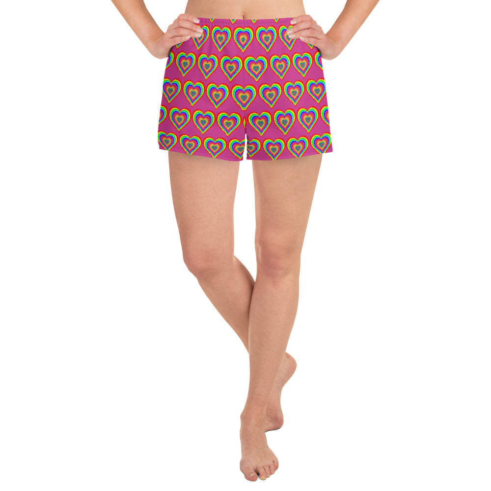 Rainbow Hearts Women's Short Shorts