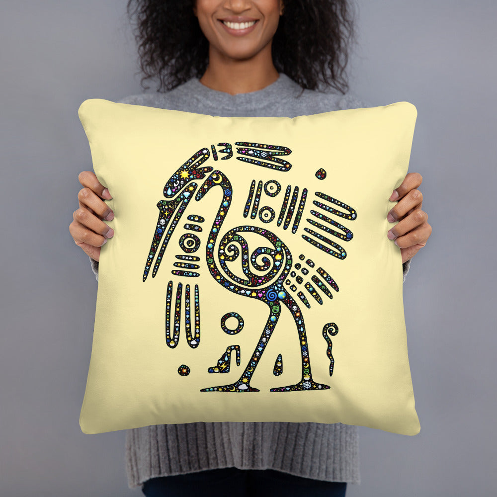 Colorful Ibis Printed Pillow