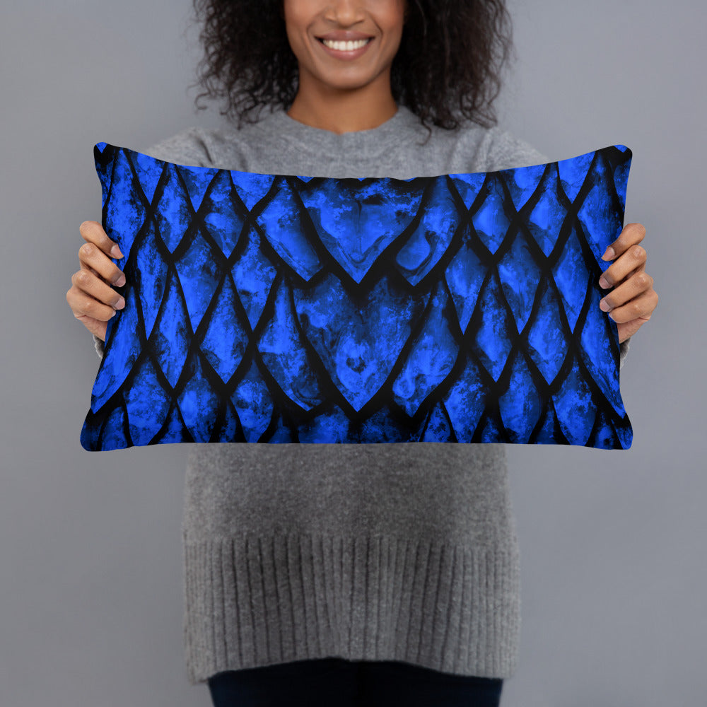 Sapphire Dragon Scale Pillow