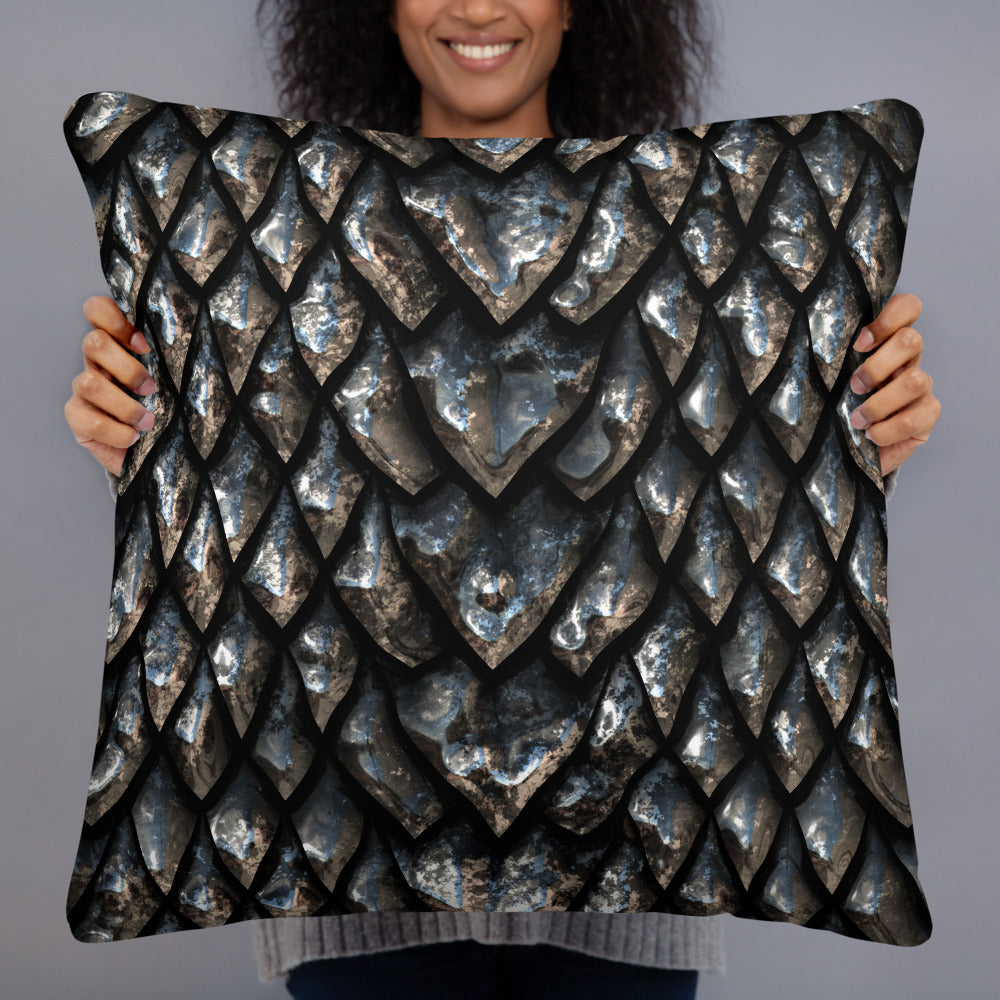 Onyx Dragon Scale Pillow