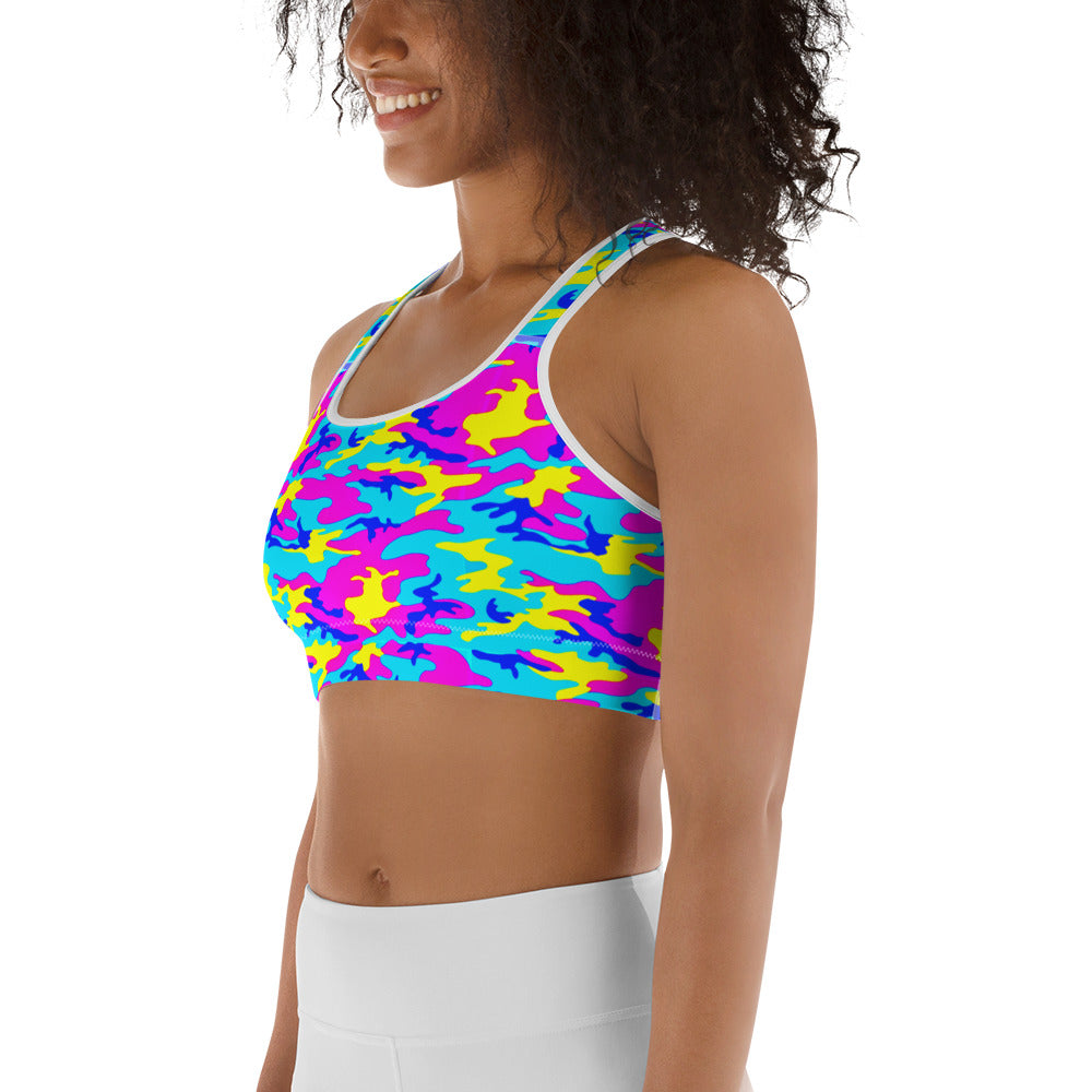 Colorful Camo Sports Bra