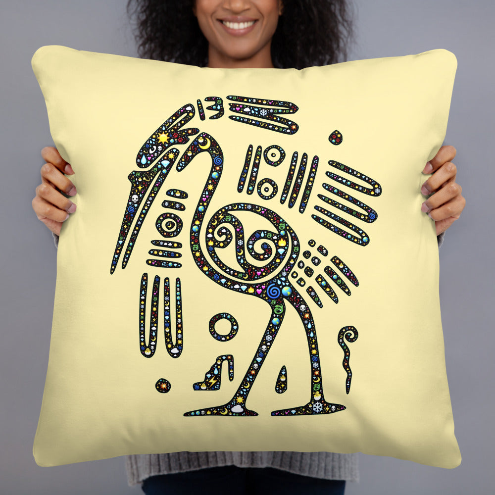 Colorful Ibis Printed Pillow