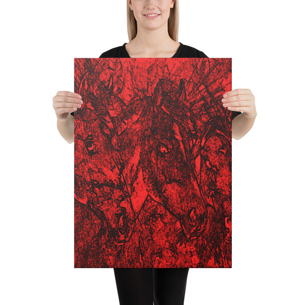 Dark Horses Crimson Canvas