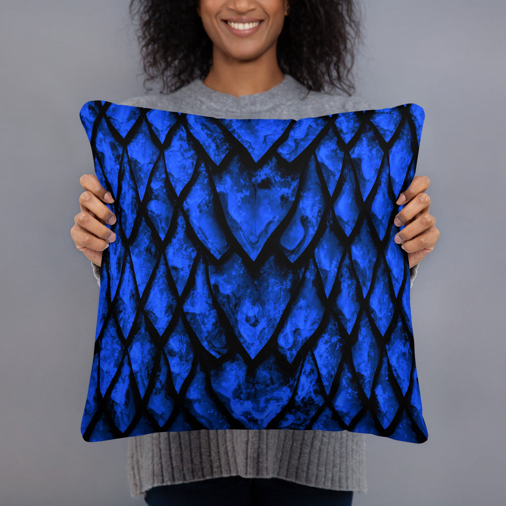 Sapphire Dragon Scale Pillow
