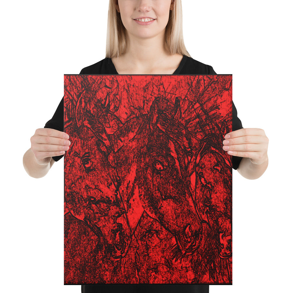 Dark Horses Crimson Canvas