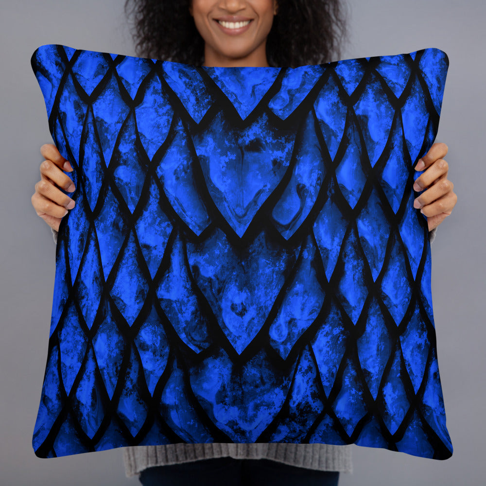 Sapphire Dragon Scale Pillow