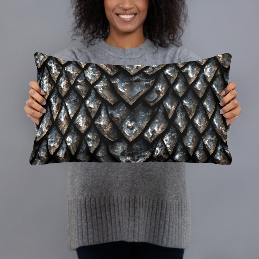 Onyx Dragon Scale Pillow