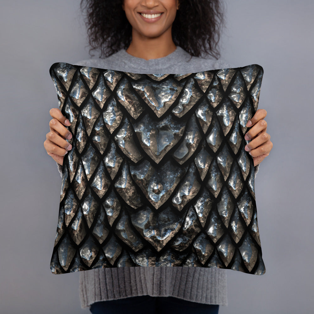 Onyx Dragon Scale Pillow