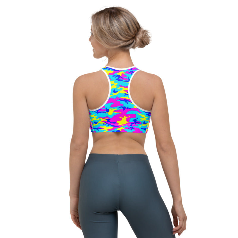 Colorful Camo Sports Bra