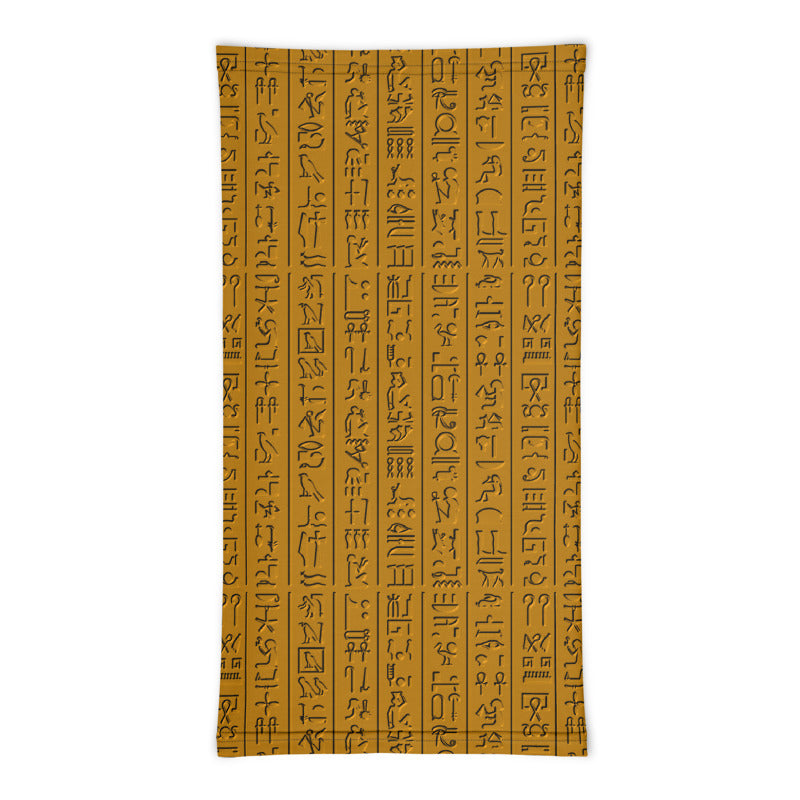 Egyptian Hieroglyphs Etched Neck Gaiter