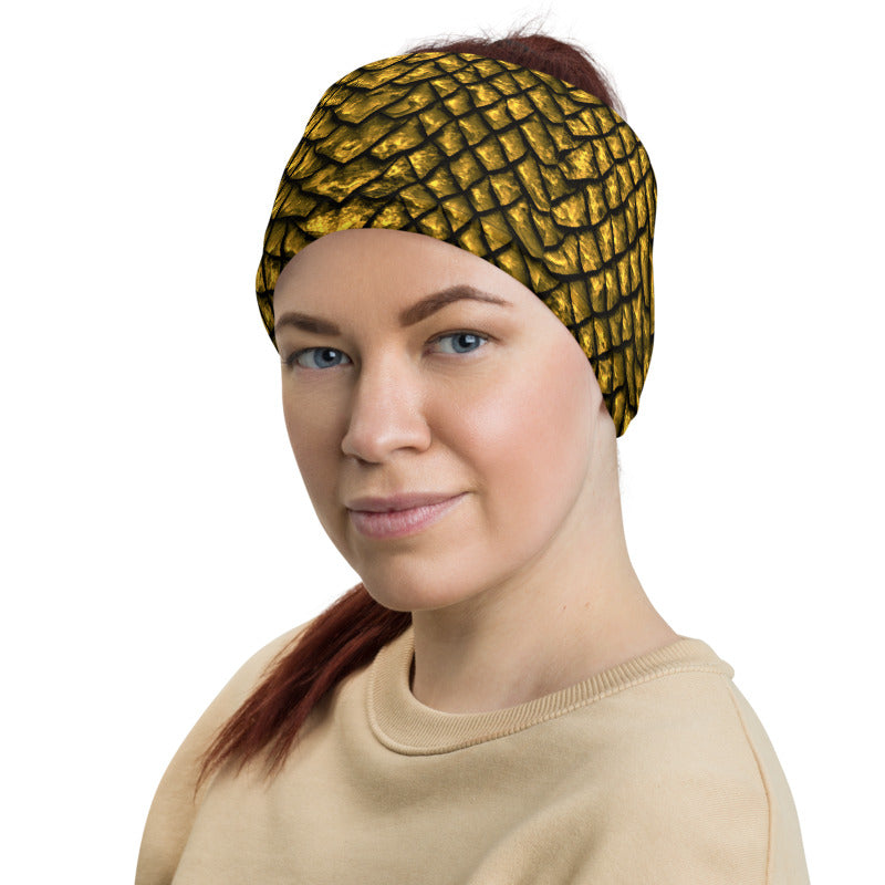 Gold Dragon Scale Neck Gaiter