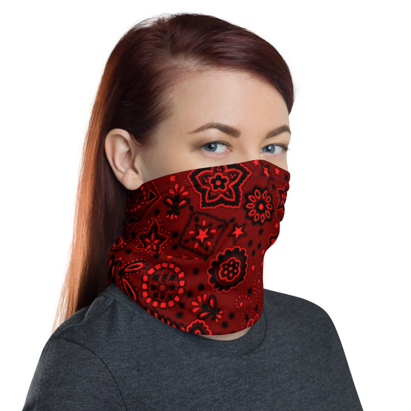 Crimson Bandanna Neck Gaiter