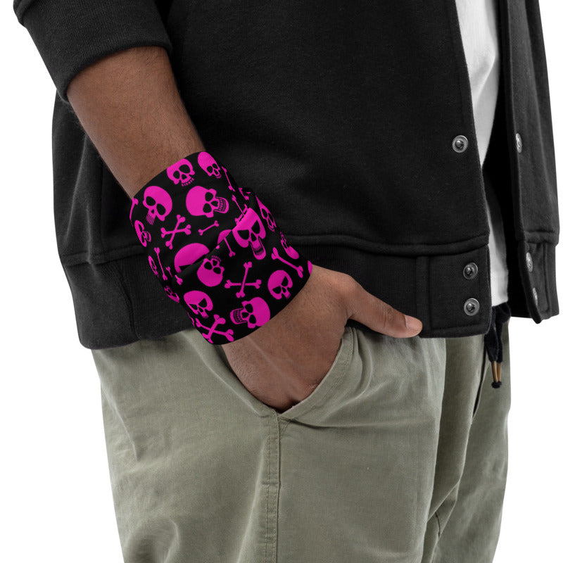 Pink Skulls & Crossbones Neck Gaiter