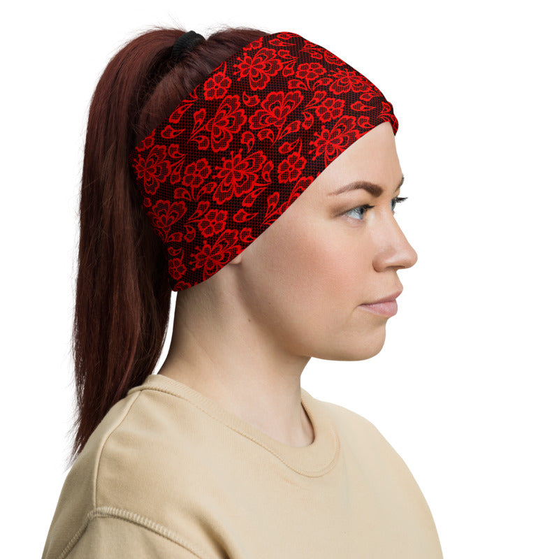 Crimson Lace Neck Gaiter