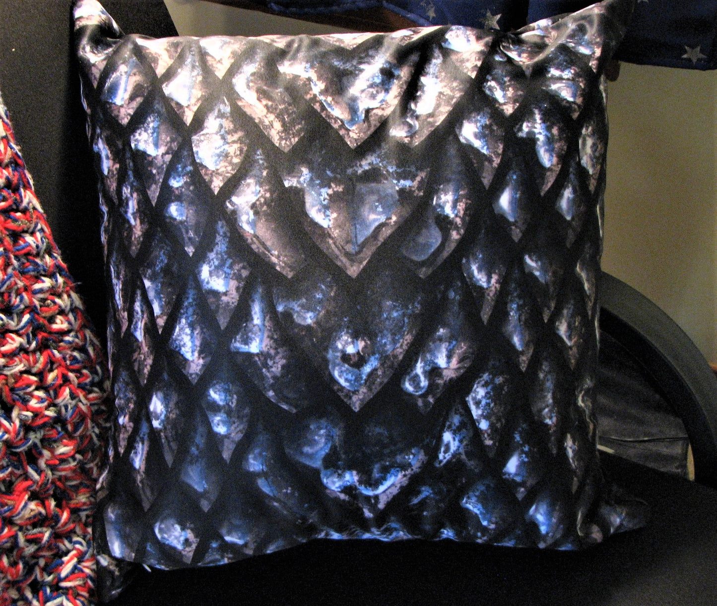 Onyx Dragon Scale Pillow