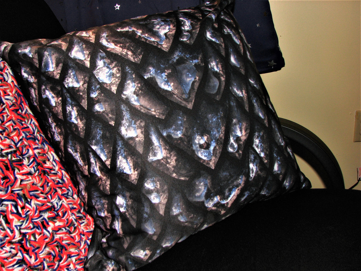 Onyx Dragon Scale Pillow