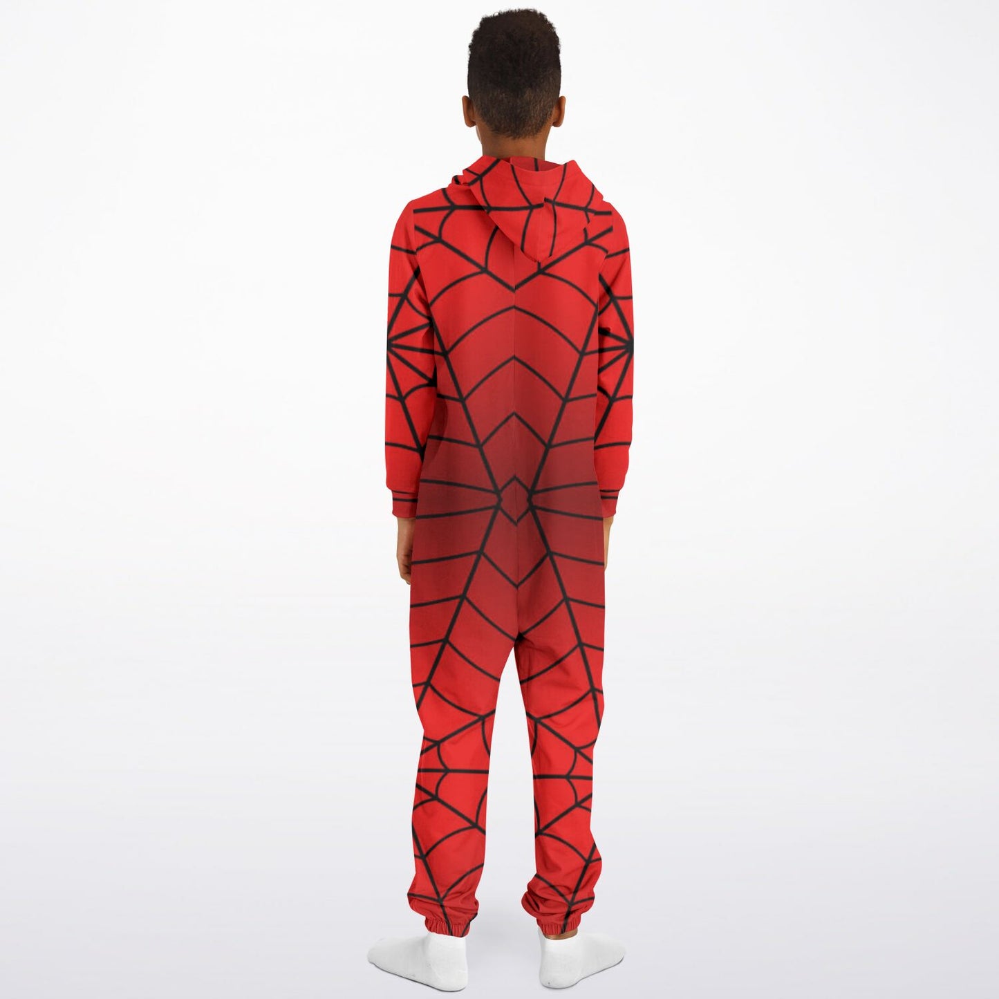 Crimson Spider Web Kids' Jumpsuit