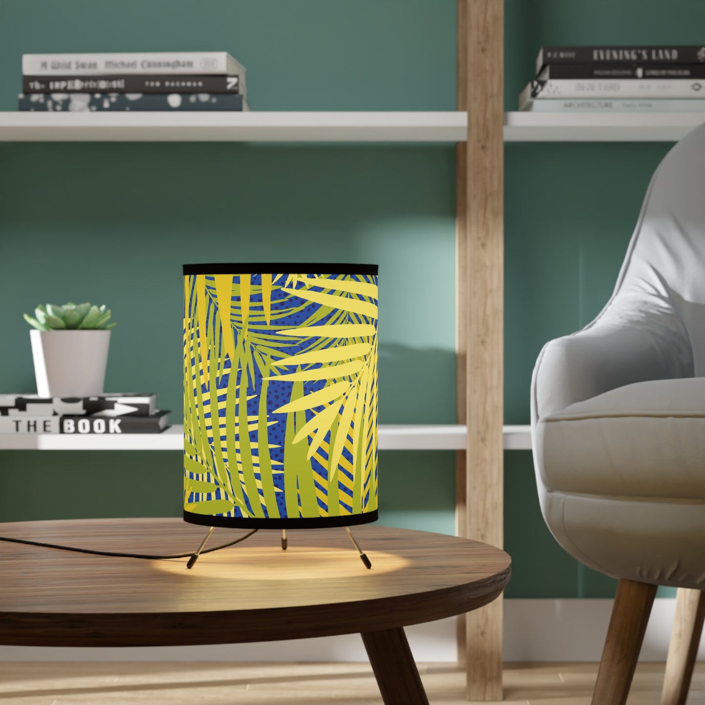 Fern Pattern Tripod Lamp