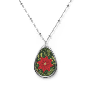 Poinsettia Oval Necklace