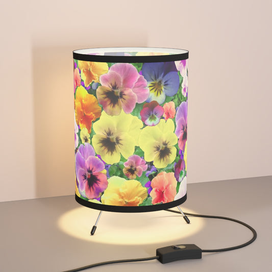 Pretty Pansies Tripod Lamp