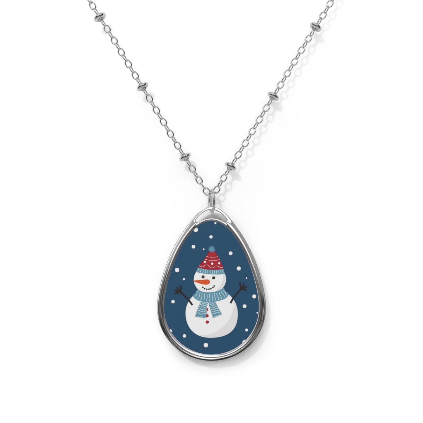 Snowman Oval Necklace