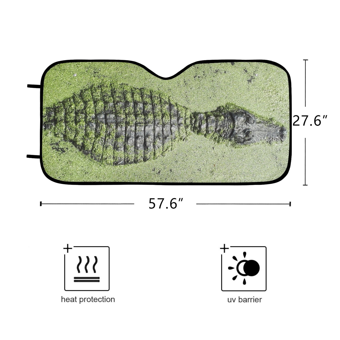 Gator in the Swamp Windshield Sun Shade 57.6" x 27.6"