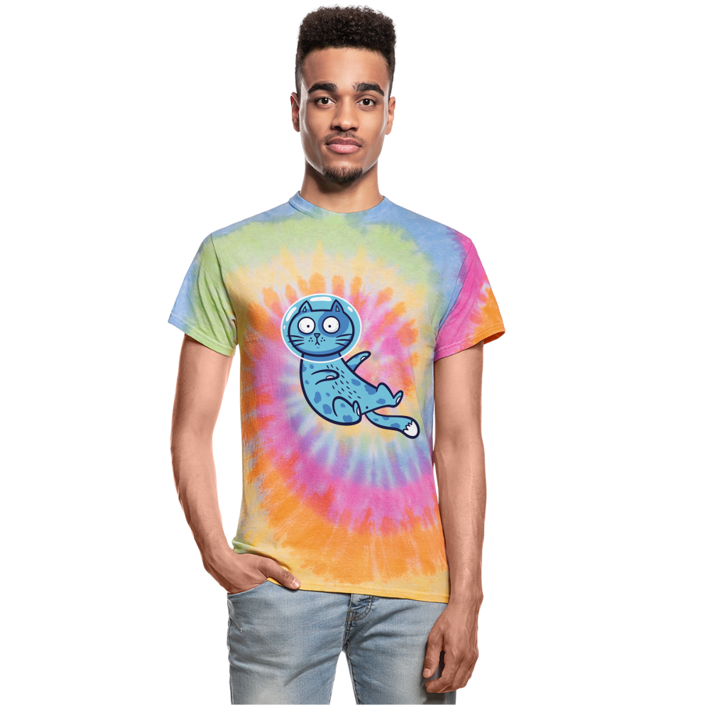 Space Cat Unisex Tie Dye T-Shirt - rainbow