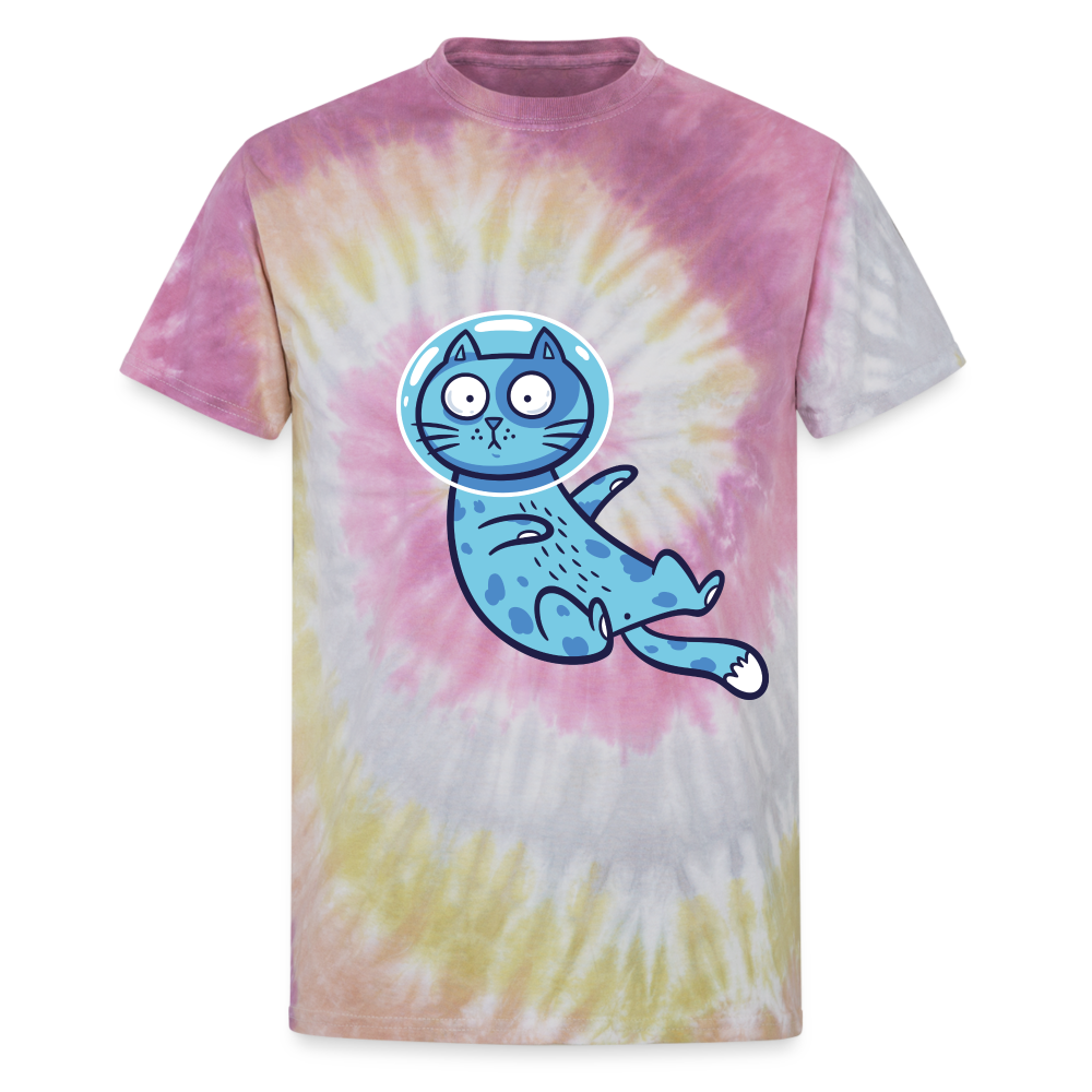 Space Cat Unisex Tie Dye T-Shirt - Desert Rose