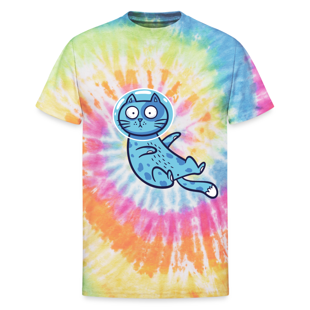 Space Cat Unisex Tie Dye T-Shirt - rainbow