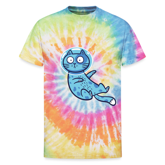 Space Cat Unisex Tie Dye T-Shirt - rainbow