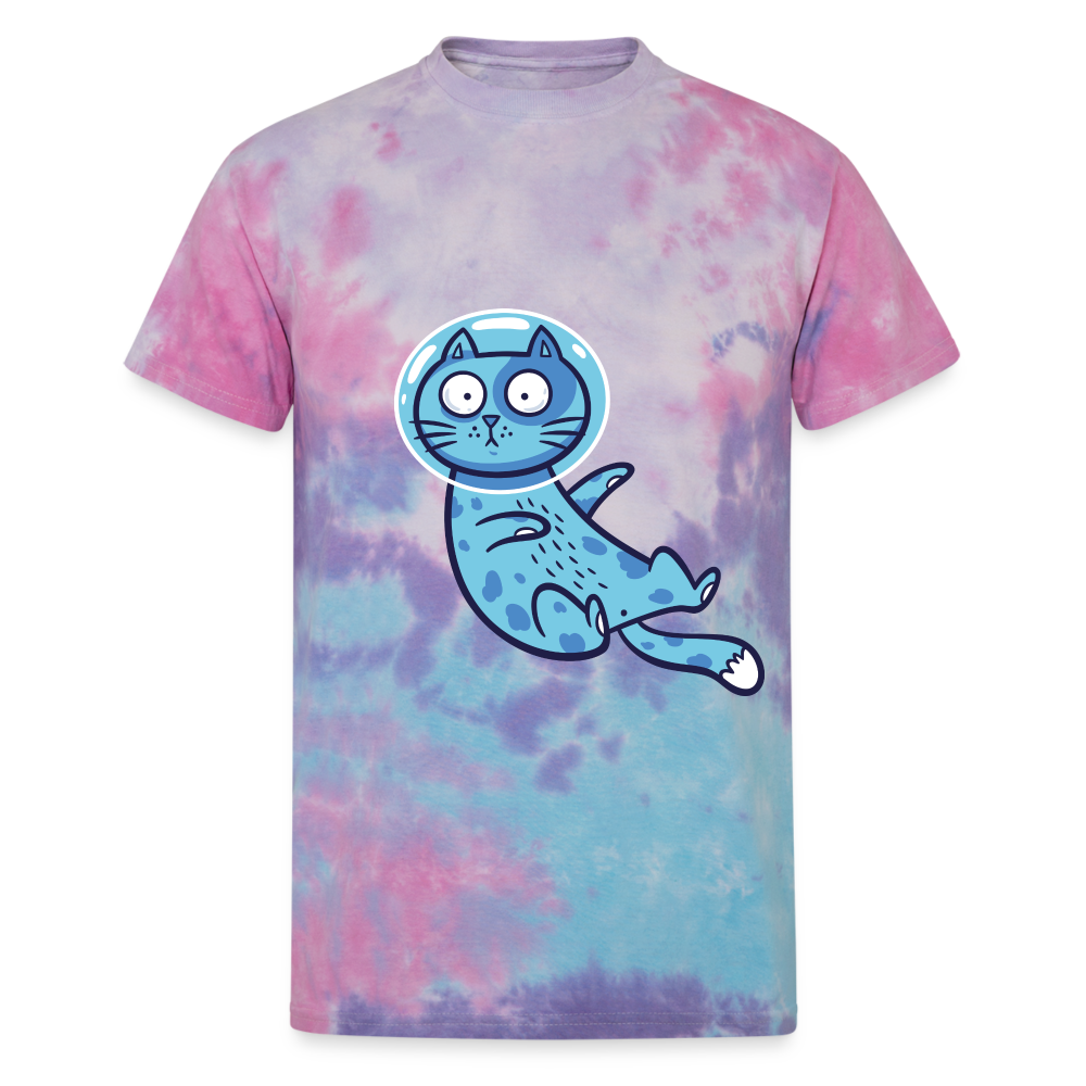 Space Cat Unisex Tie Dye T-Shirt - cotton candy