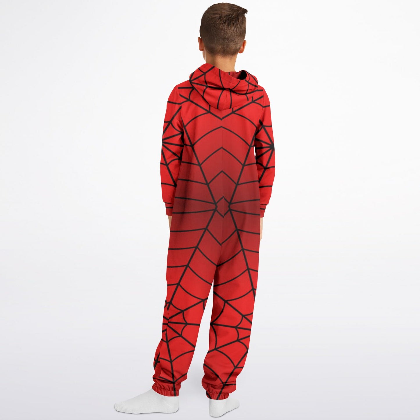 Crimson Spider Web Kids' Jumpsuit