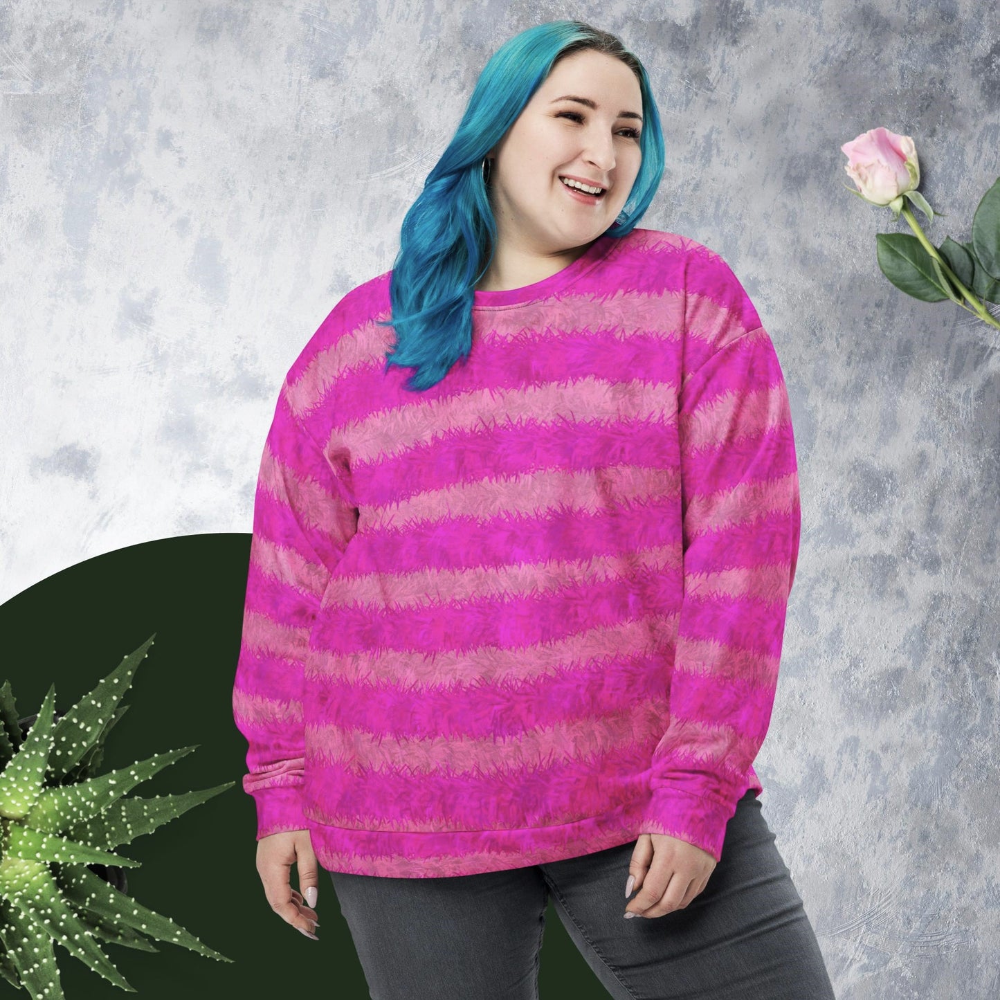 Cheshire Cat Inspired Fur Pattern Unisex Sweatshirt