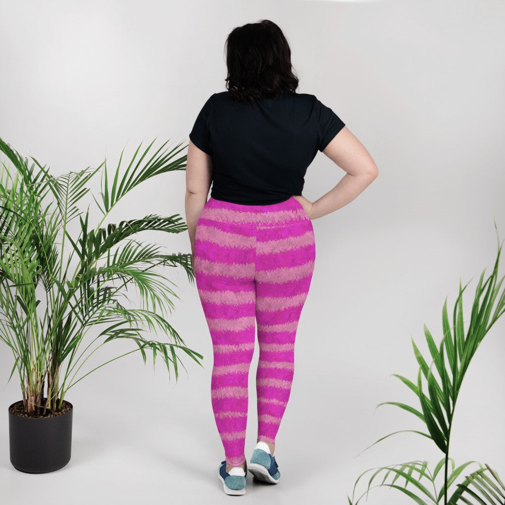 Cheshire Cat Inspired Fur Print Plus Size Leggings