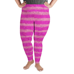 Cheshire Cat Inspired Fur Print Plus Size Leggings