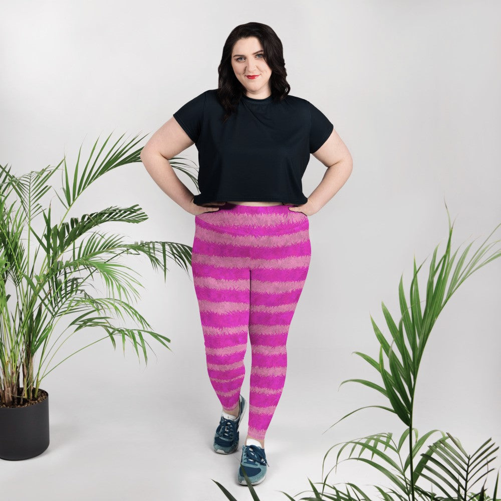 Cheshire Cat Inspired Fur Print Plus Size Leggings