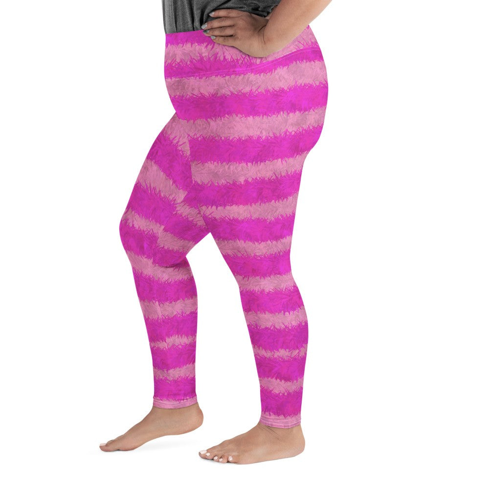 Cheshire Cat Inspired Fur Print Plus Size Leggings