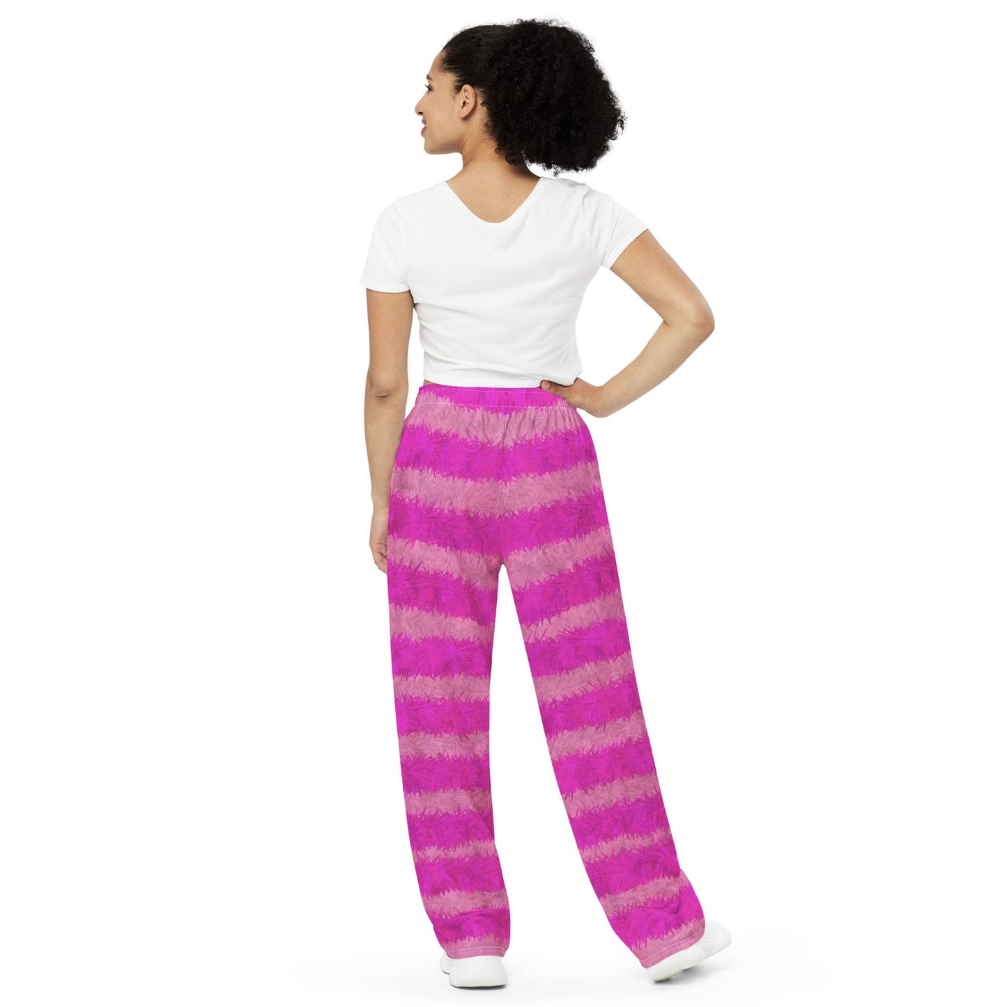 Cheshire Cat Inspired Fur Pattern Unisex Wide-Leg Pants